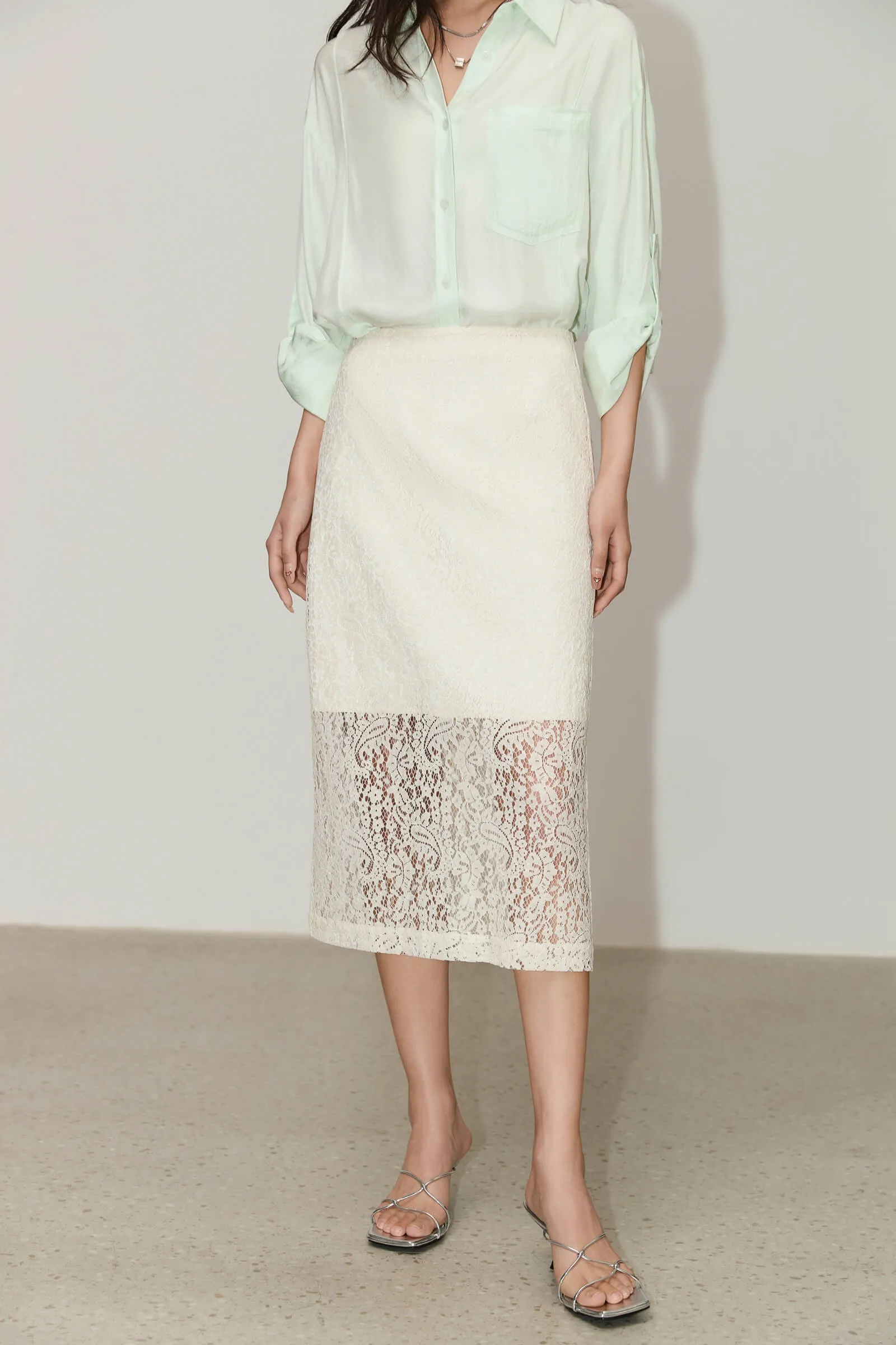 LILY Lace Straight Skirt