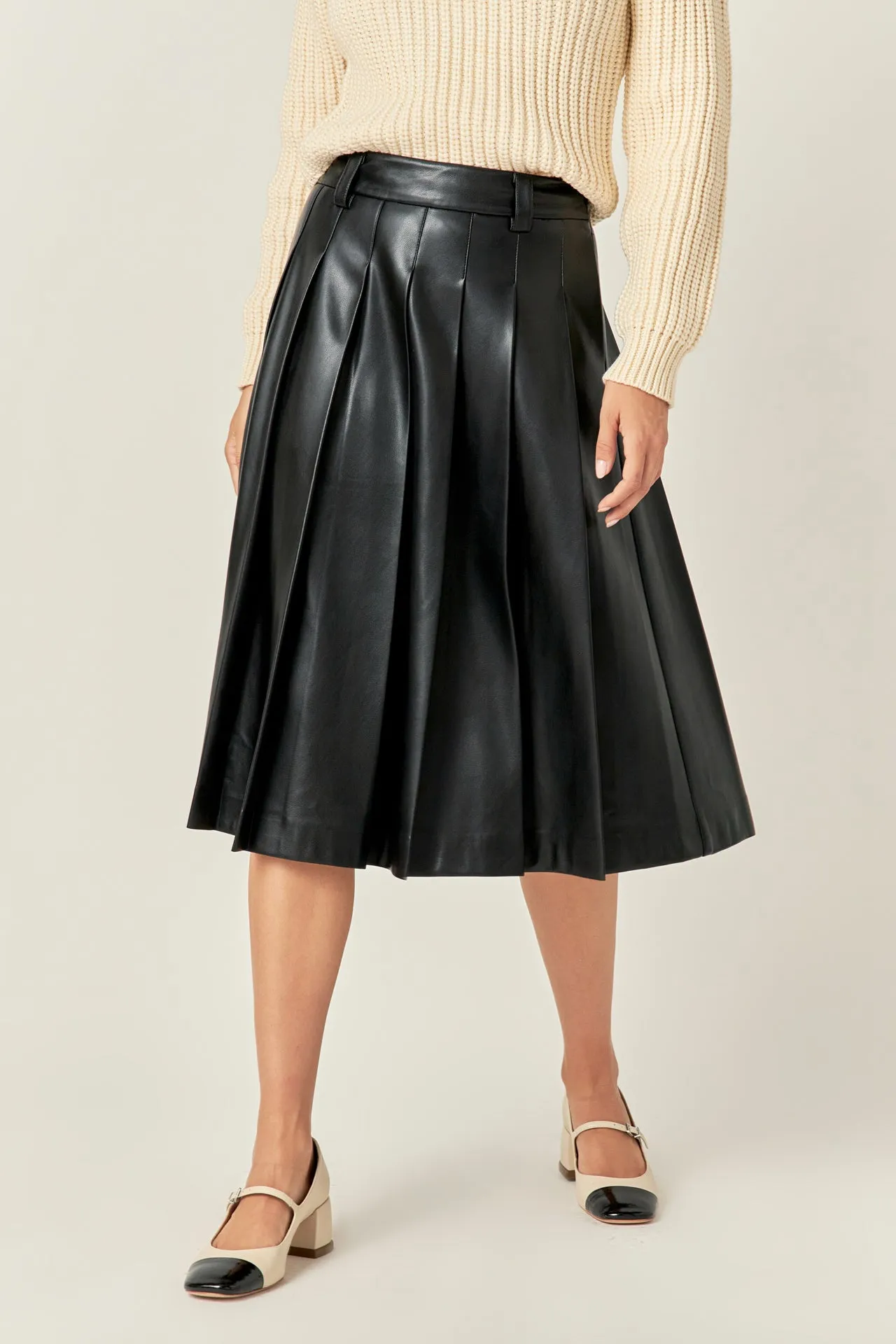 Pleated Midi Skirt