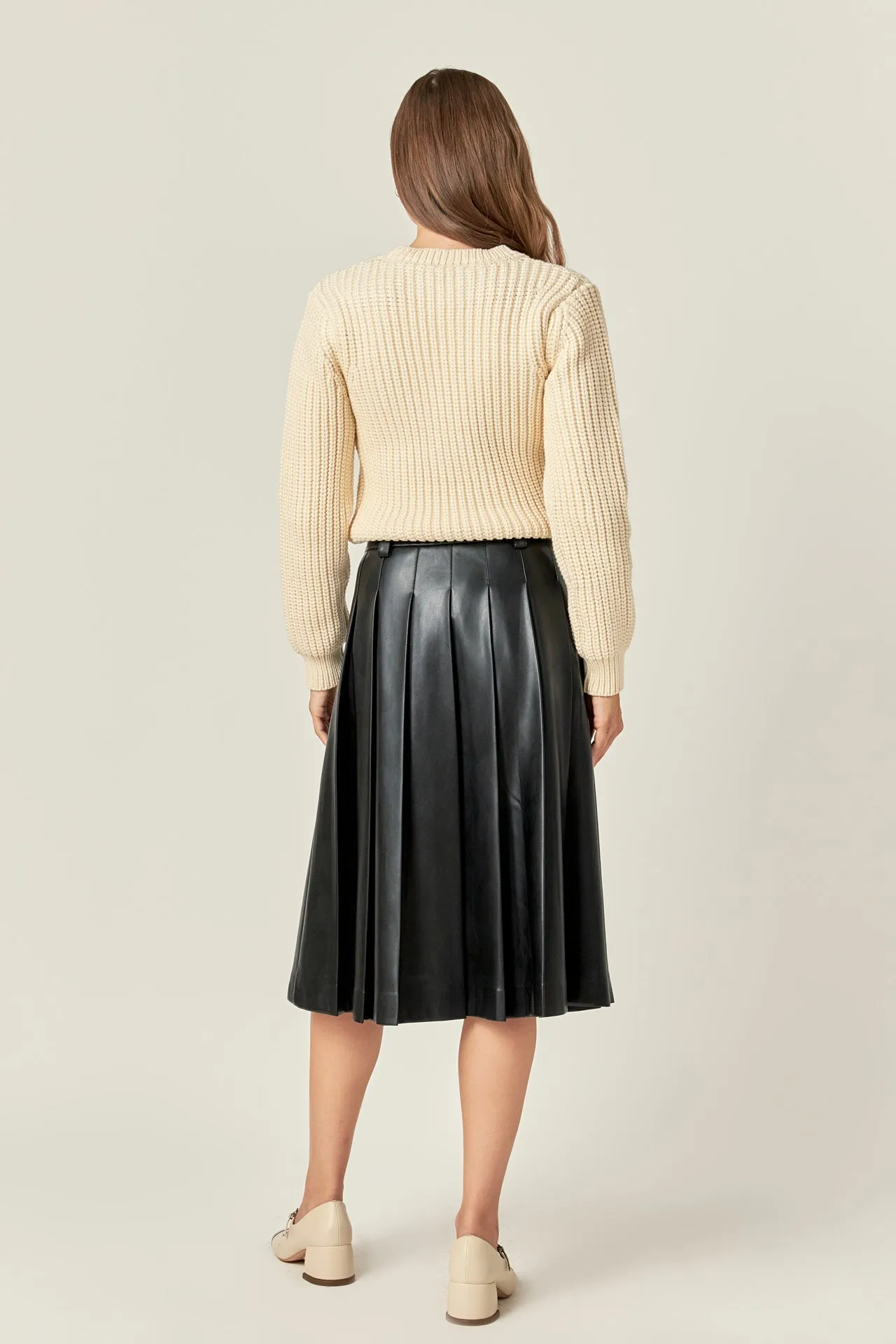 Pleated Midi Skirt