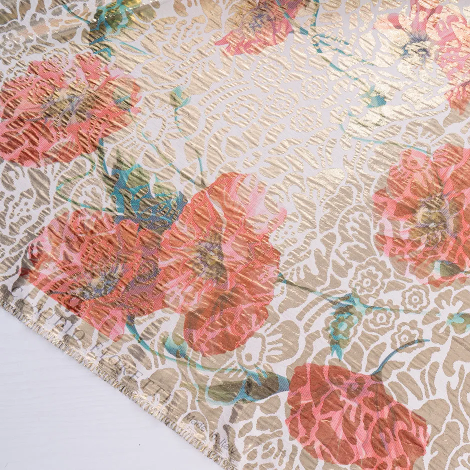 Poppy Printed Silk Metallic Jacquard