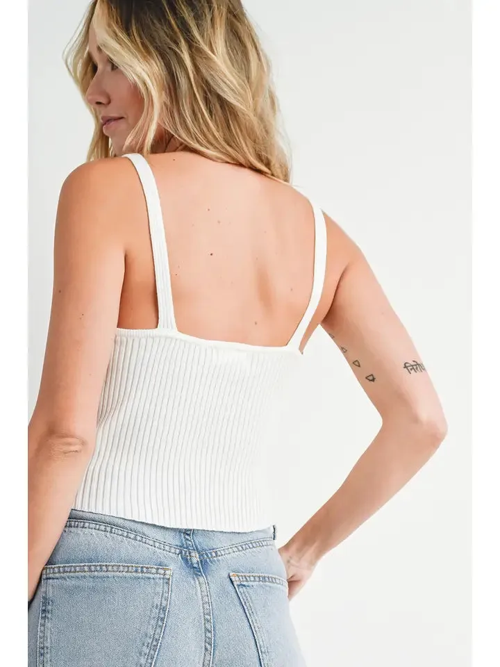 Ribbed Knit V-Neck Cami