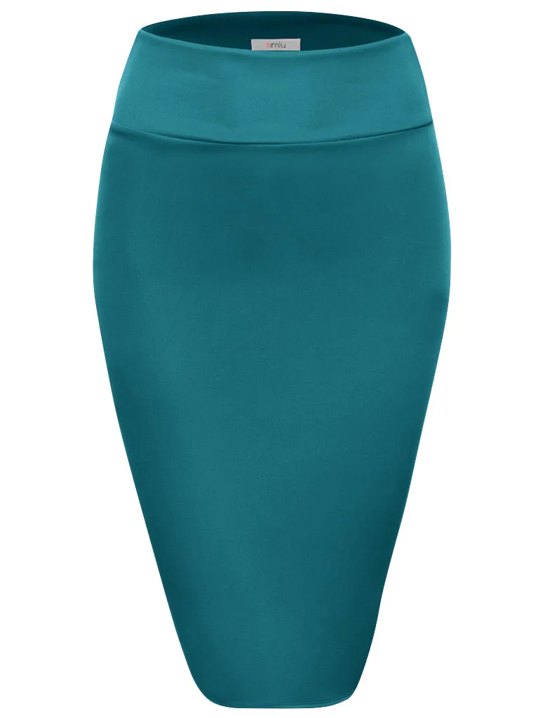 Slay All Day Plus Size Scuba Skirt