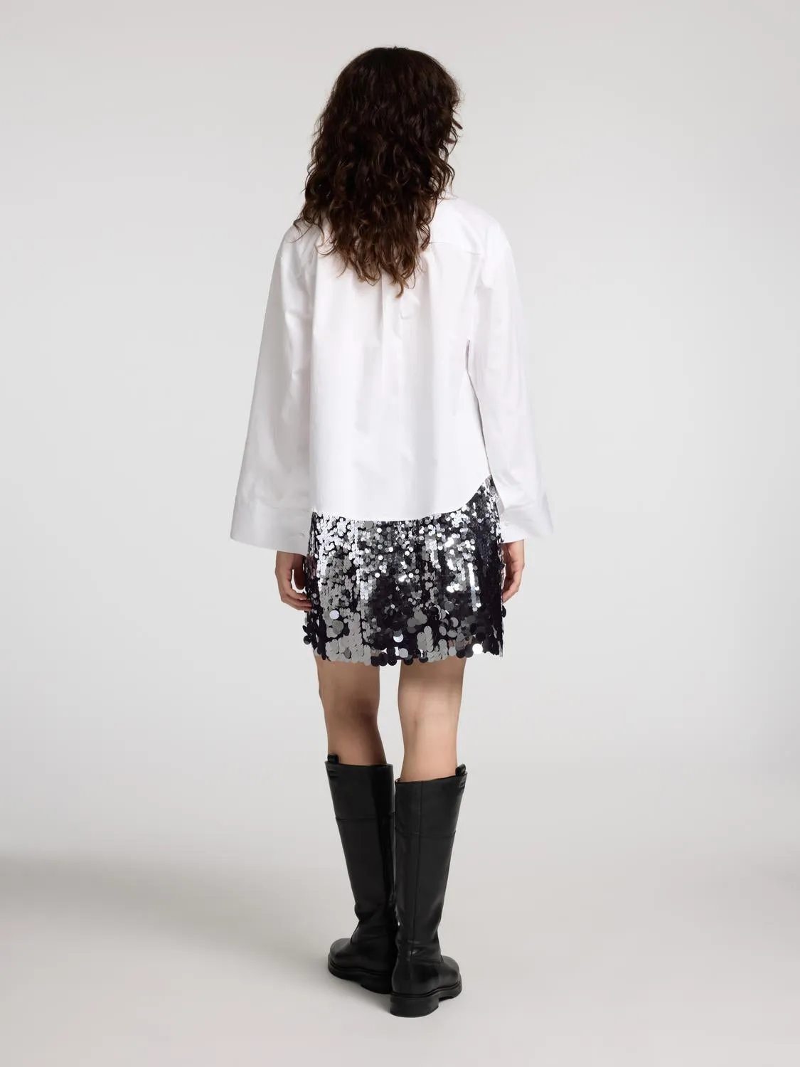 SLFTANA Short Skirt - Silver