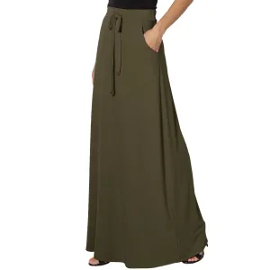 Solid Fashion Loose Drawstring Oversized Floor-length Elegant Skirt