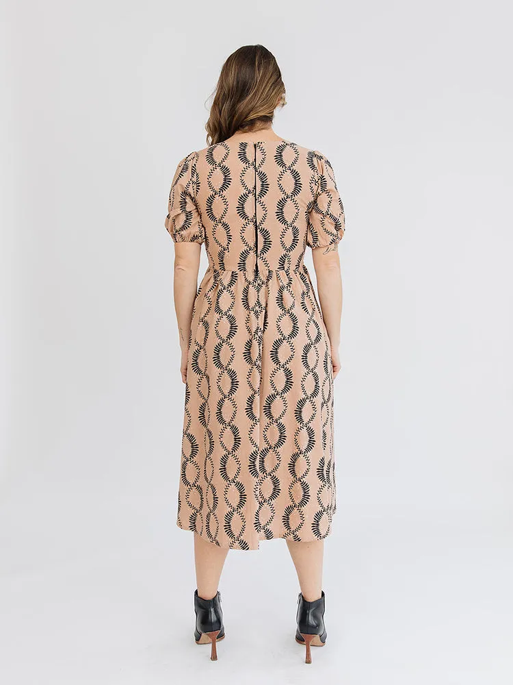 Sydney Midi Dress - Vine Twist Sand