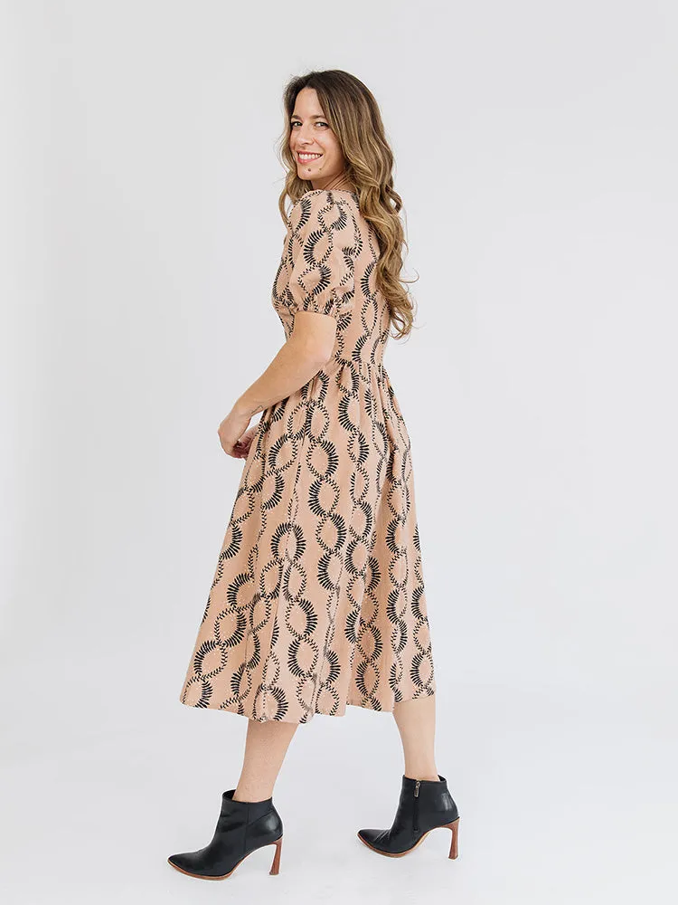 Sydney Midi Dress - Vine Twist Sand